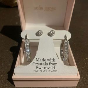 Sofia James Swarovski Silver Earring Set-